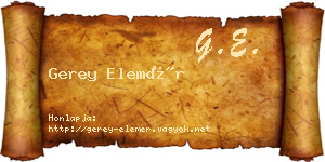 Gerey Elemér névjegykártya